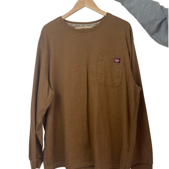 Wrangler Brown Long Sleeve T-Shirt - Picture 1 of 5